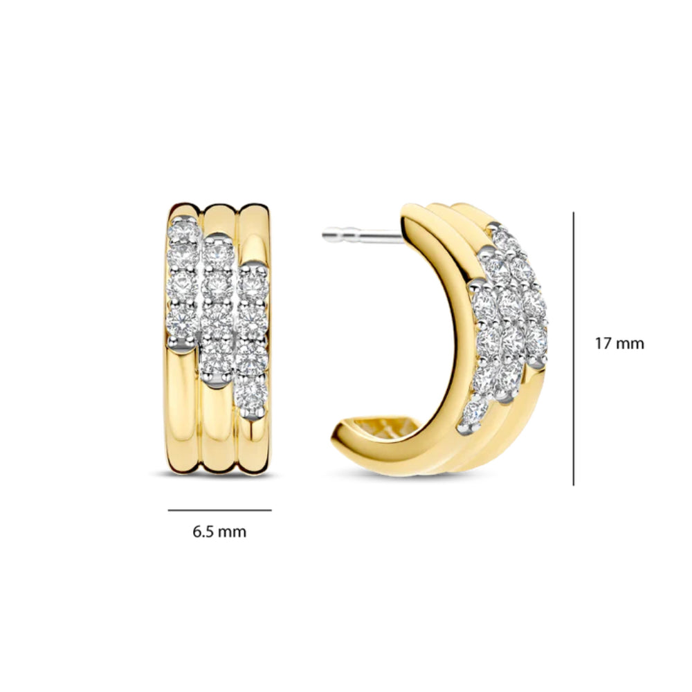 Ti Sento 18k Gold-Plate Triple Row Hoop Earrings