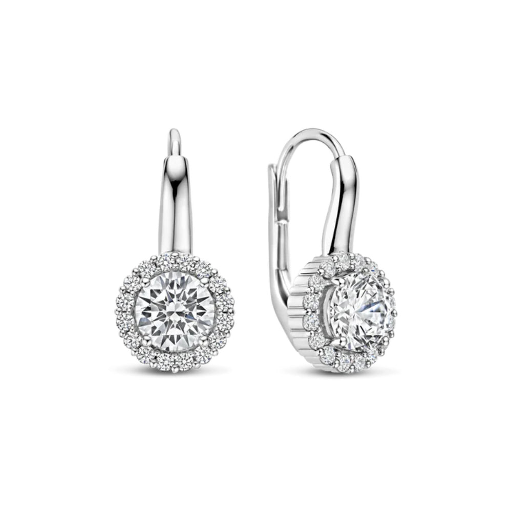 Ti Sento Sterling Silver Classic Round Zirconia Hoops
