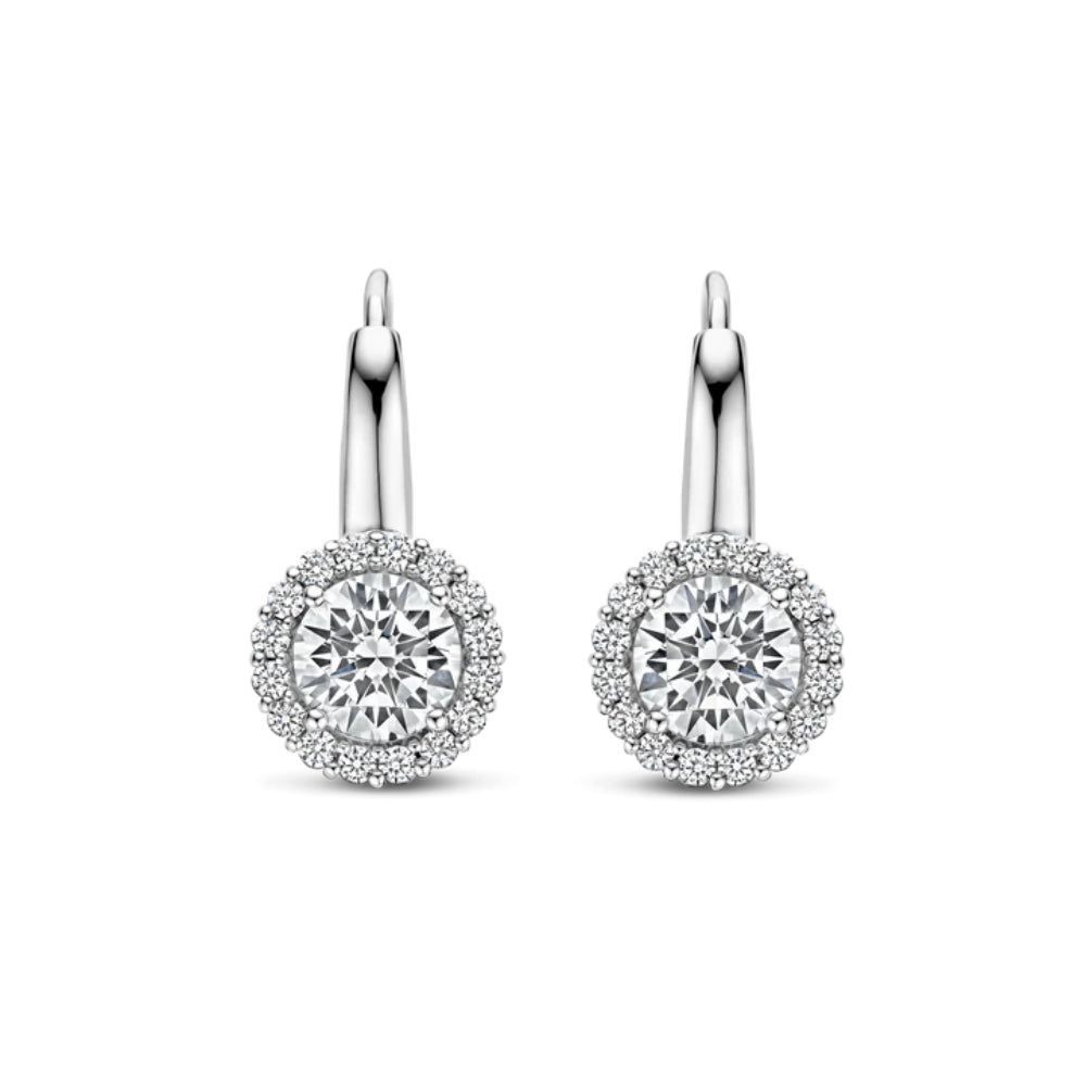 Ti Sento Sterling Silver Classic Round Zirconia Hoops