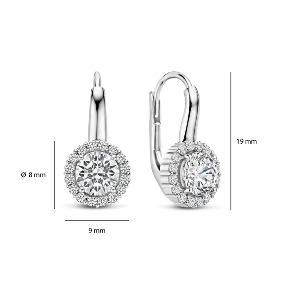 Ti Sento Sterling Silver Classic Round Zirconia Hoops