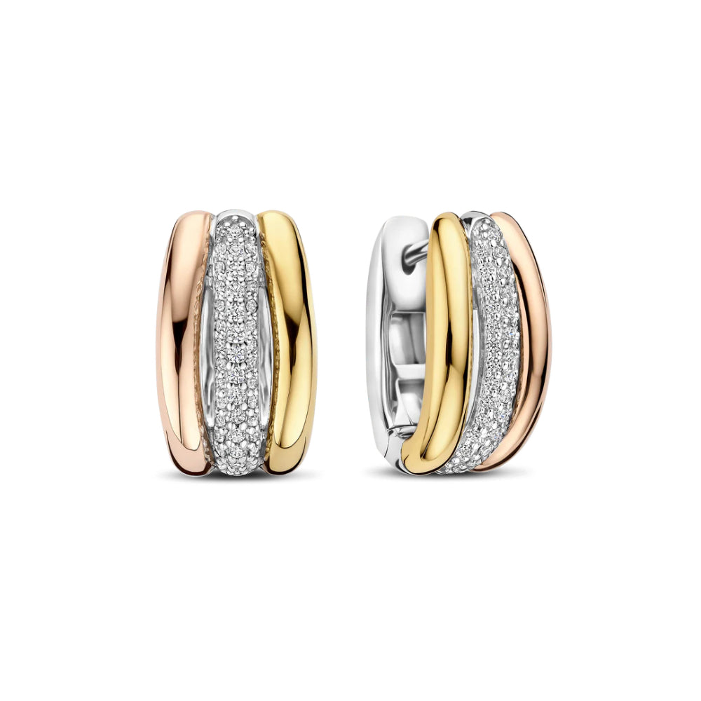 Ti Sento 18k Gold-Plate Triple Circle Hoop Earrings