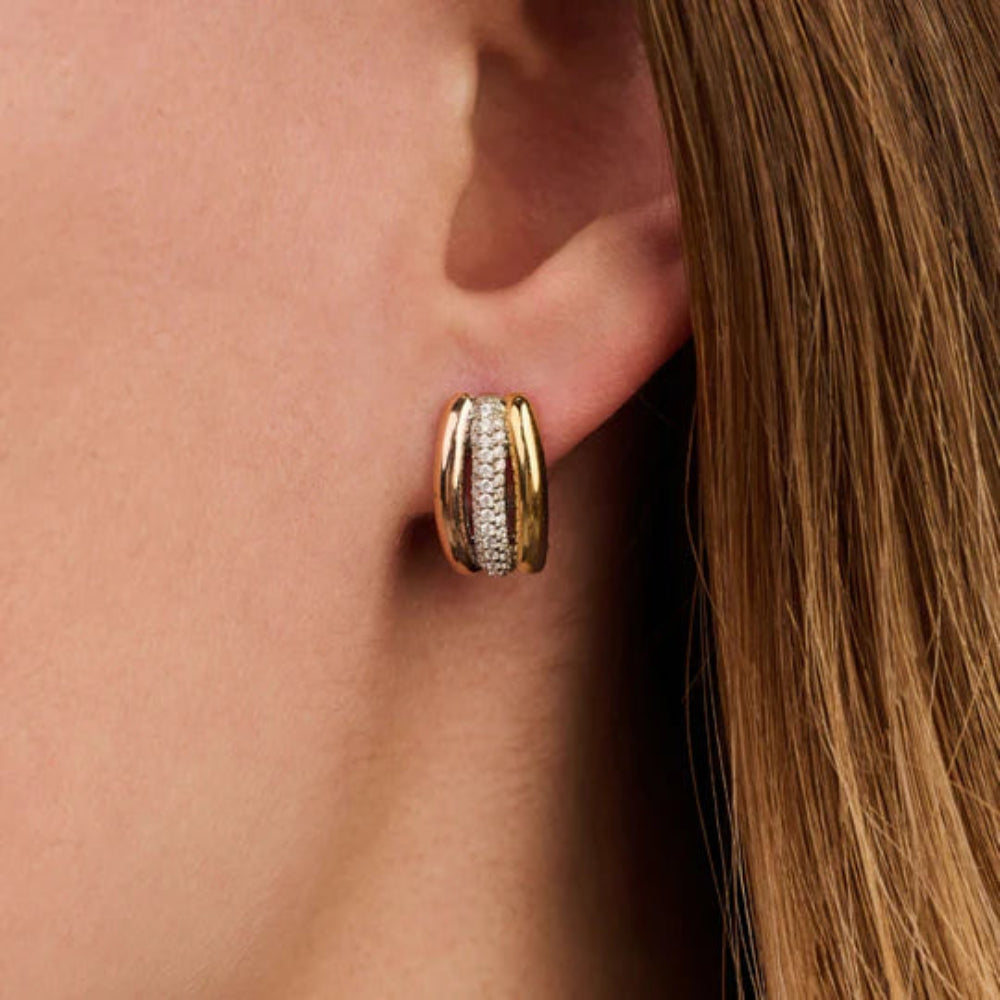 Ti Sento 18k Gold-Plate Triple Circle Hoop Earrings