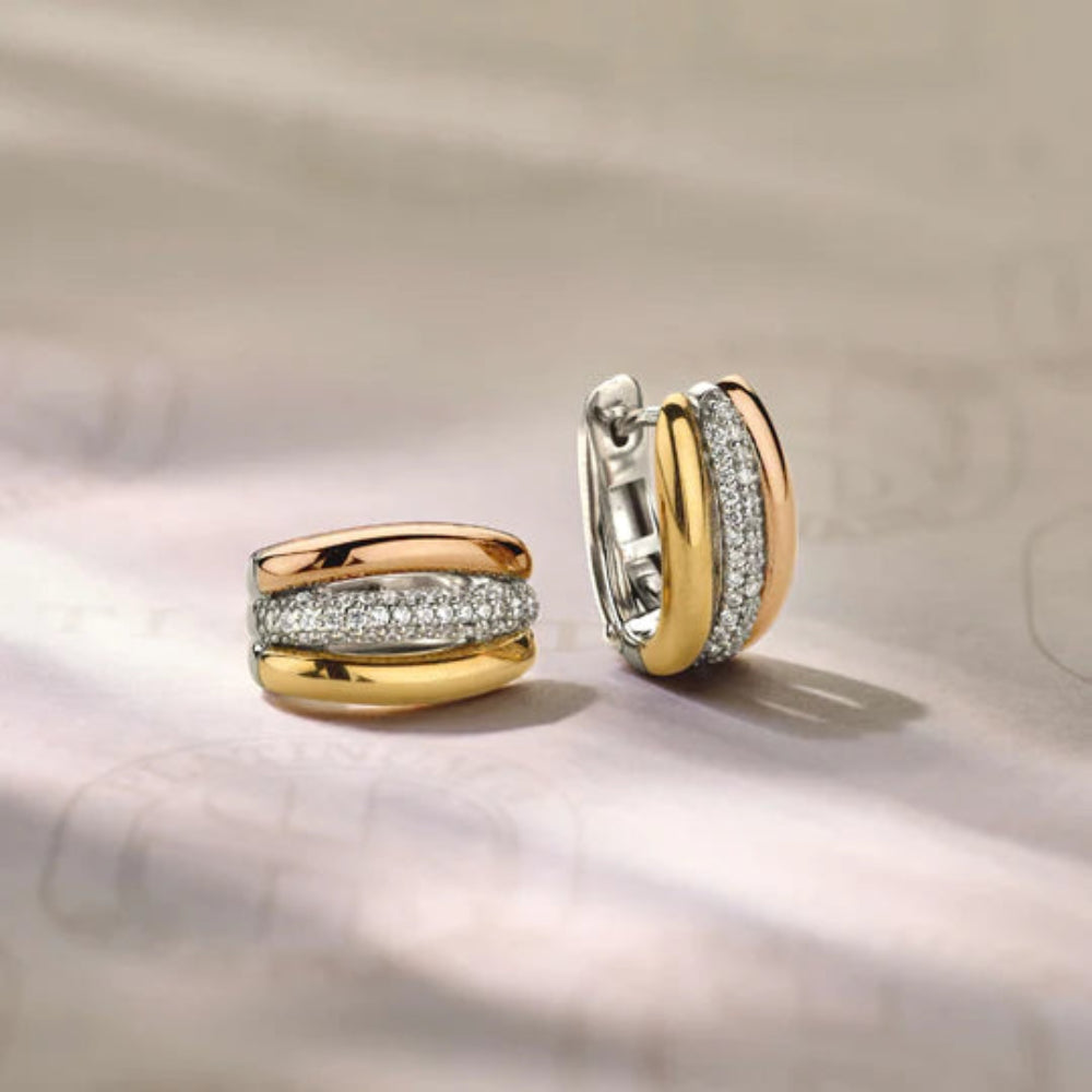 Ti Sento 18k Gold-Plate Triple Circle Hoop Earrings