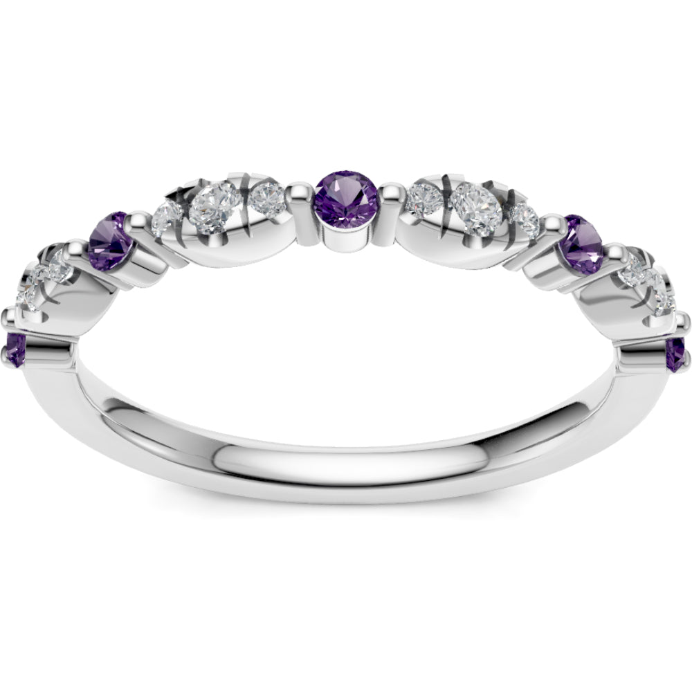 14k Amethyst and Diamond Ring