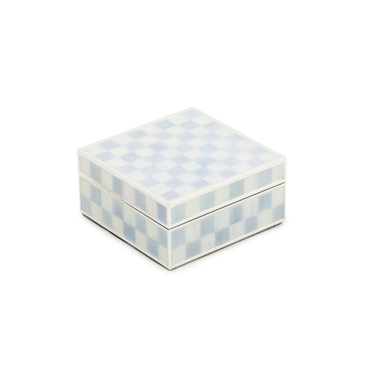 MacKenzie-Childs Sterling Check Silver Plated Trinket Box