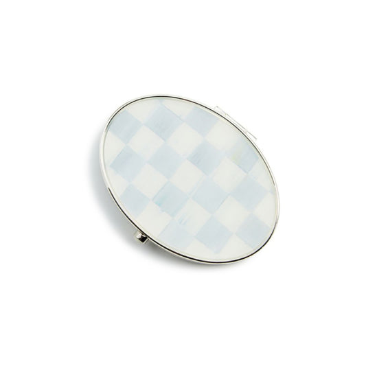 MacKenzie-Childs Sterling Check Silver Plated Compact Mirror