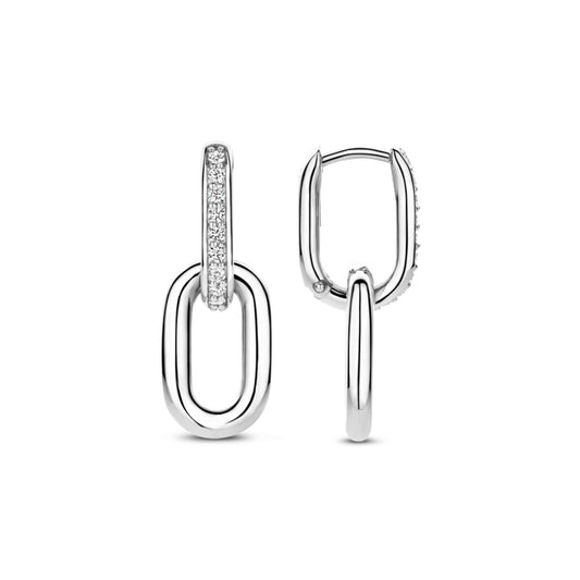 Ti Sento Sterling Silver Double Link Drop Earrings