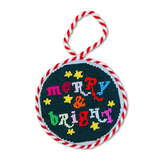 Furbish Merry & Bright Needlepoint Ornament