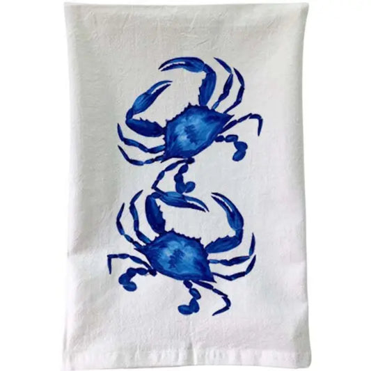 2 Blue Crabs Flour Sack Towel