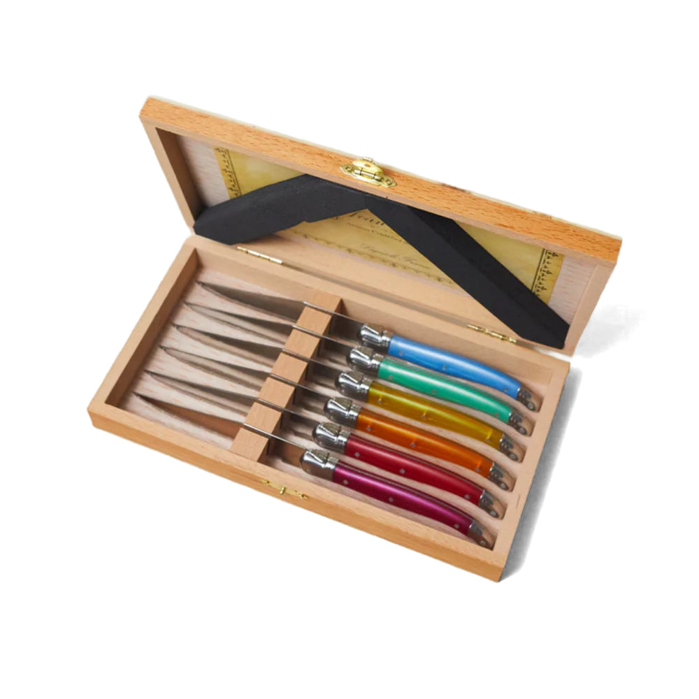 Be Home Laguiole 6 Piece Steak Knife Set - Rainbow