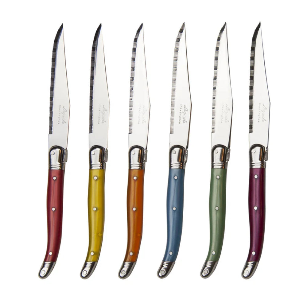 Be Home Laguiole 6 Piece Steak Knife Set - Rainbow