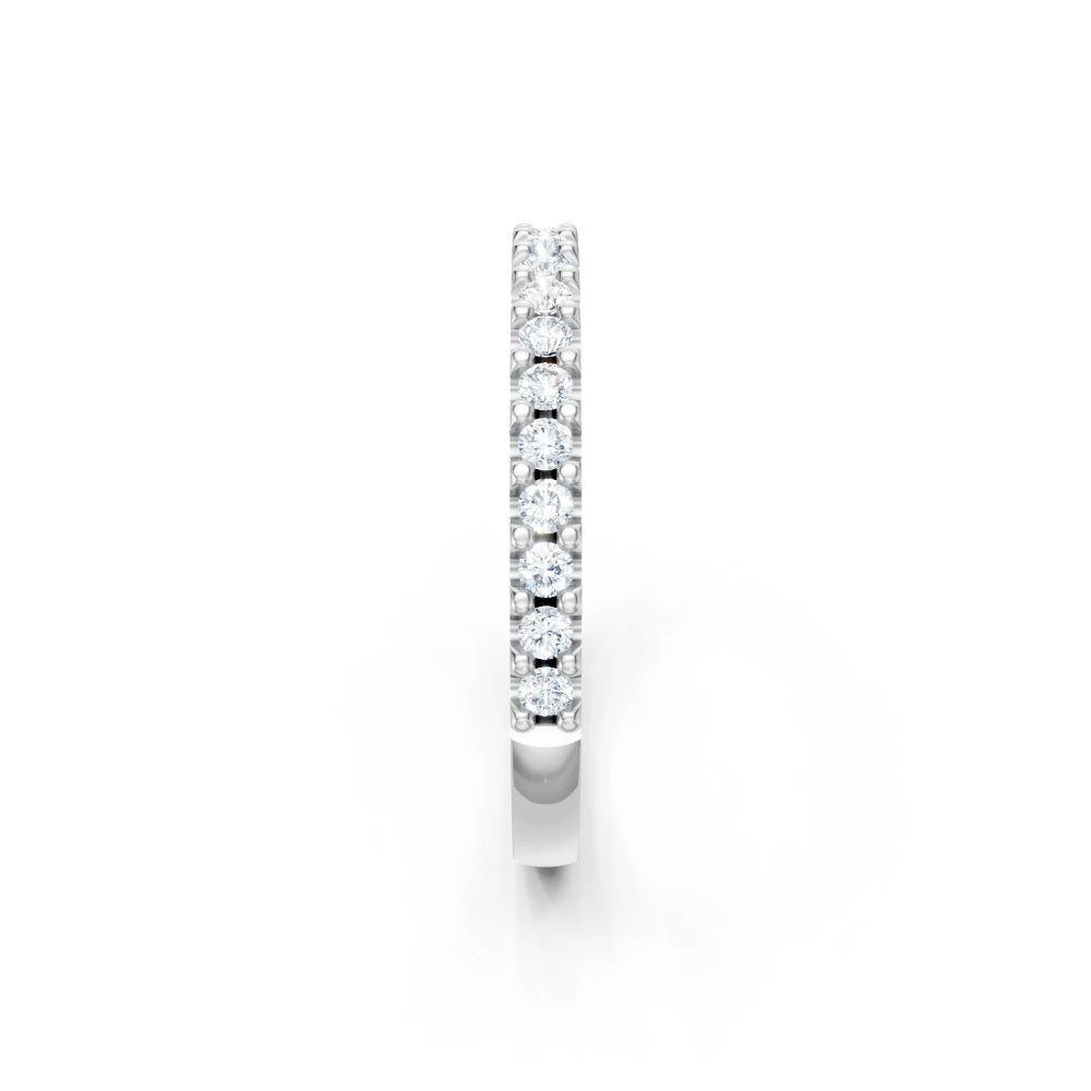 Silver diamond ring on white background