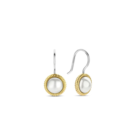 Ti Sento Two-Tone Pearl Drop Earrings