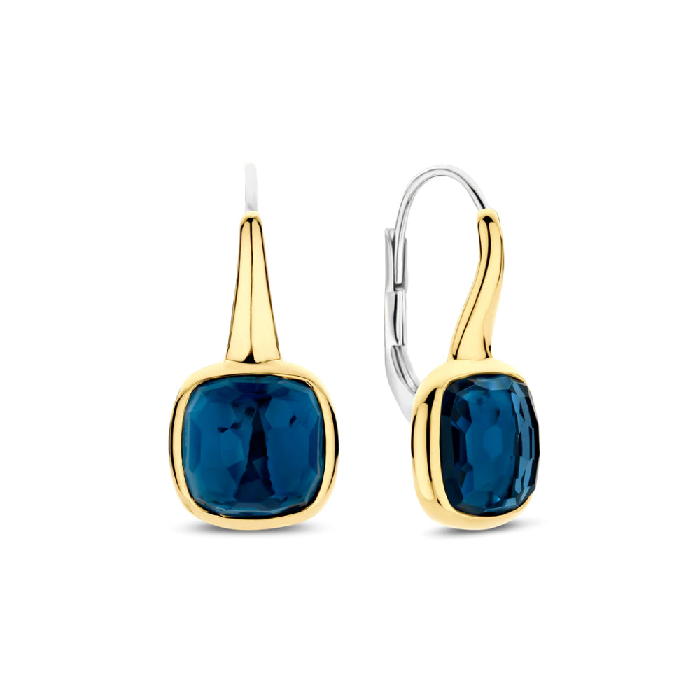 Ti Sento Deep Blue Cushion Drop Earrings
