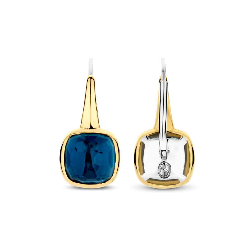 Ti Sento Deep Blue Cushion Drop Earrings