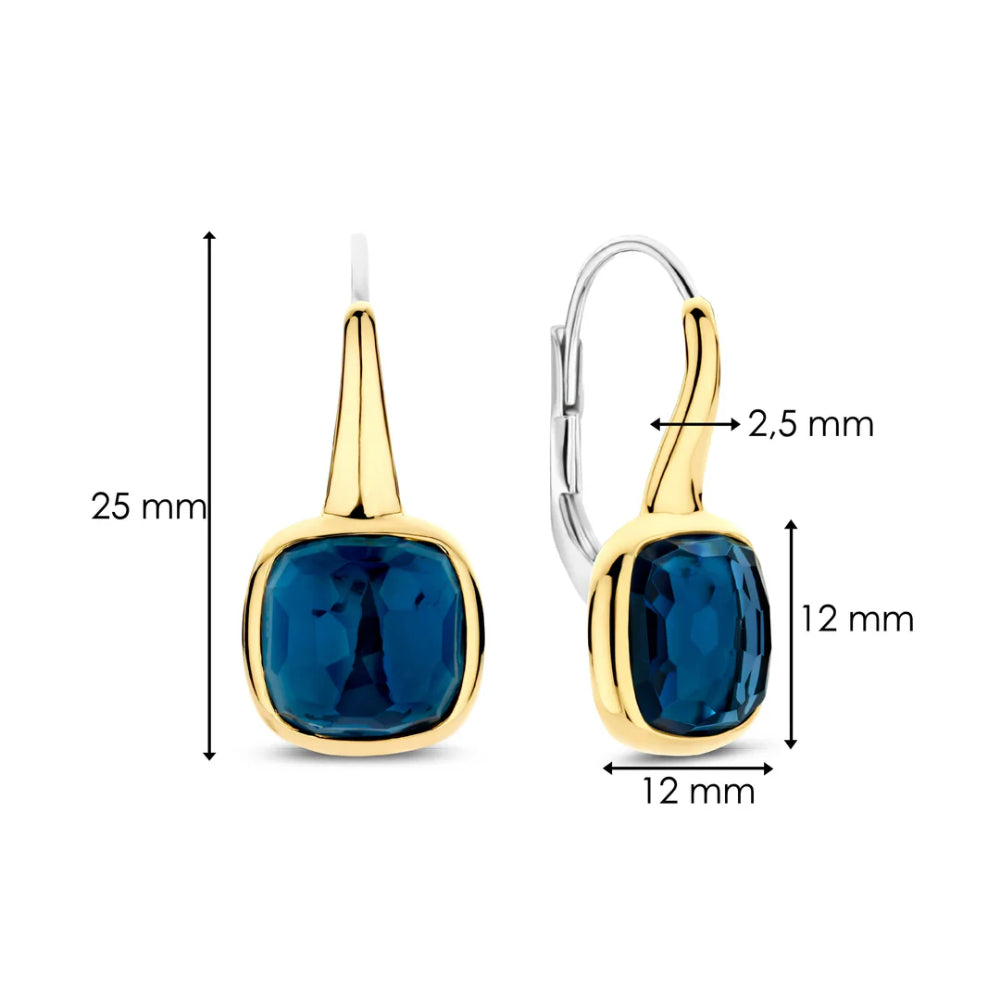 Ti Sento Deep Blue Cushion Drop Earrings