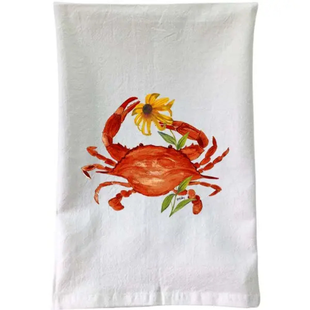Steamed Crab Black-Eyed Susan Flour Sack Towel