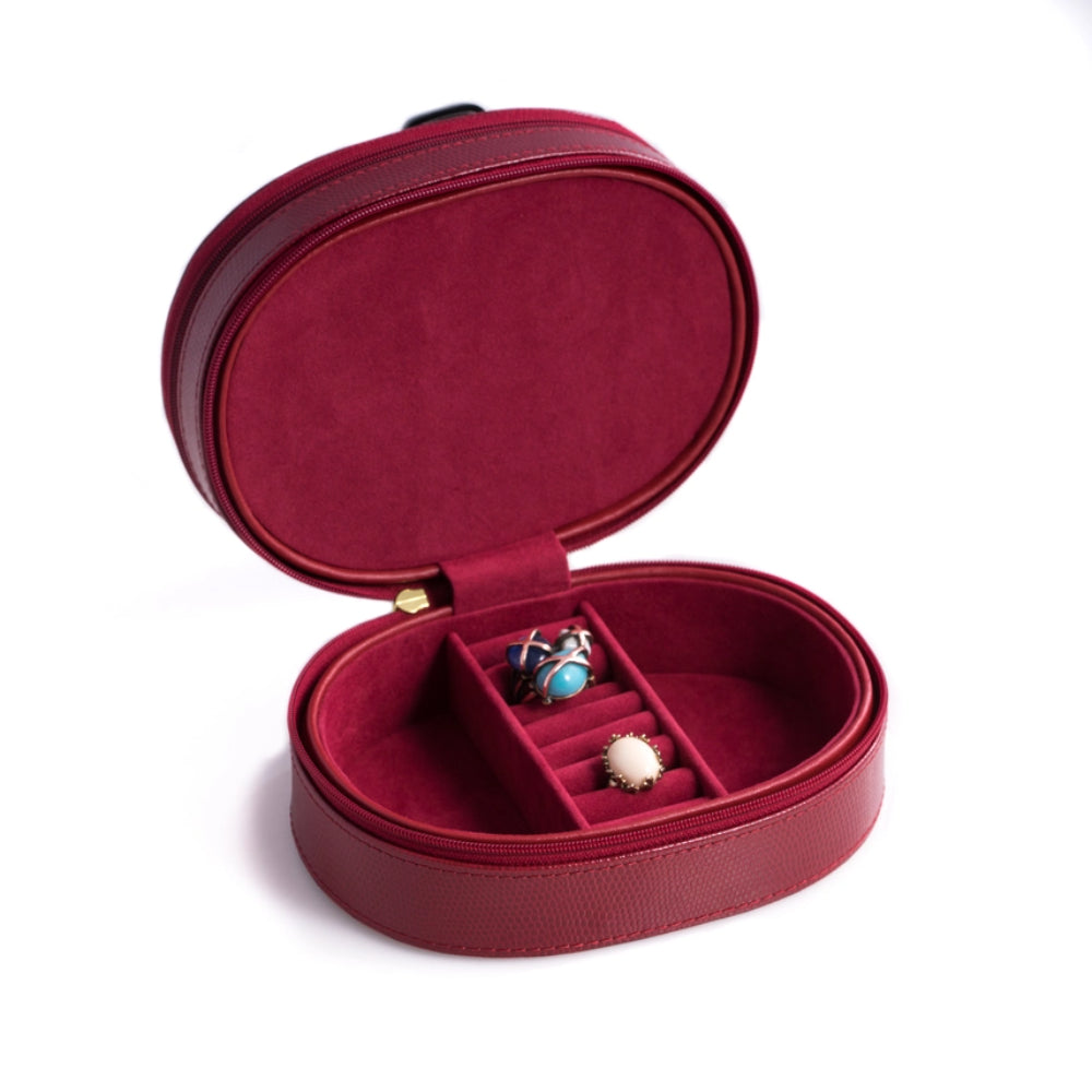 Bey/Berk Red Lizard Leather Jewelry Box