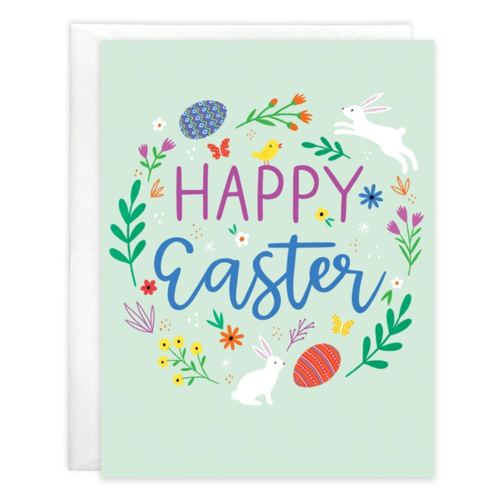 Gina B Designs Easter Greeting Card - Bunny Wreath