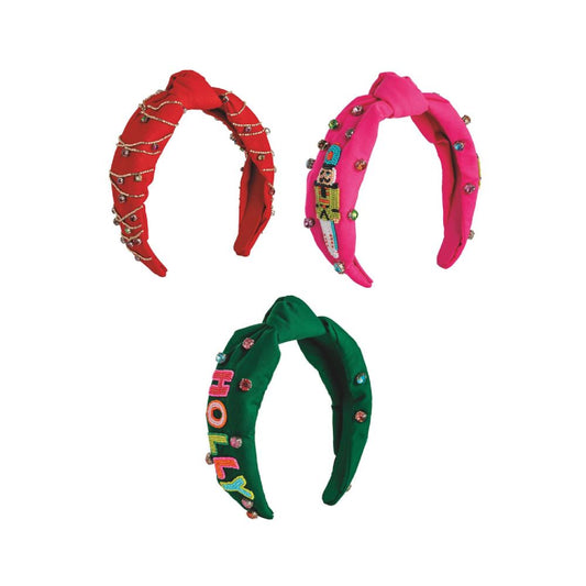 Mud Pie Holiday Beaded Headband