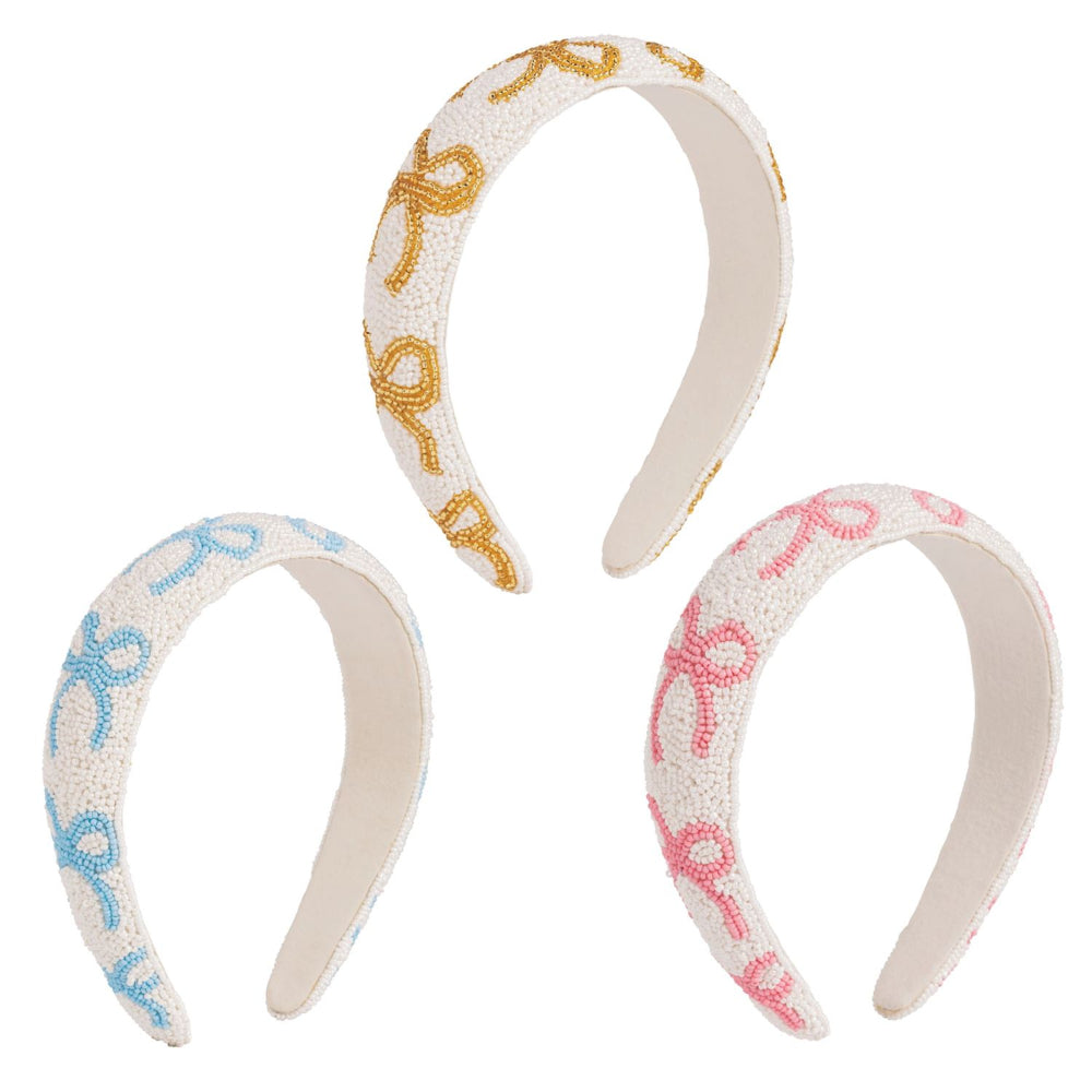 Mud Pie Bow Beaded Headbands