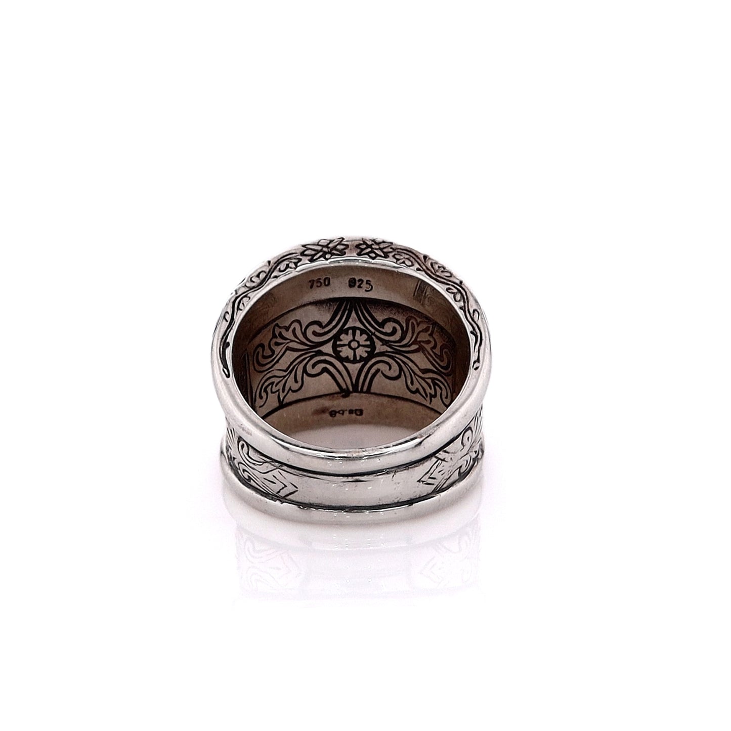 Konstantino 18k Yellow Gold Sterling Silver Diamond Classics Wide Band