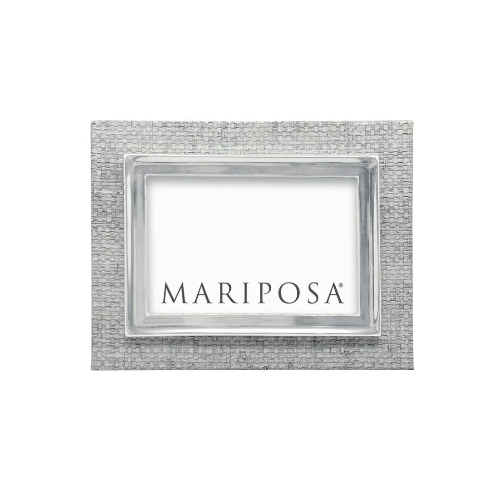 Mariposa Pale Gray Faux Grasscloth Signature Picture Frame