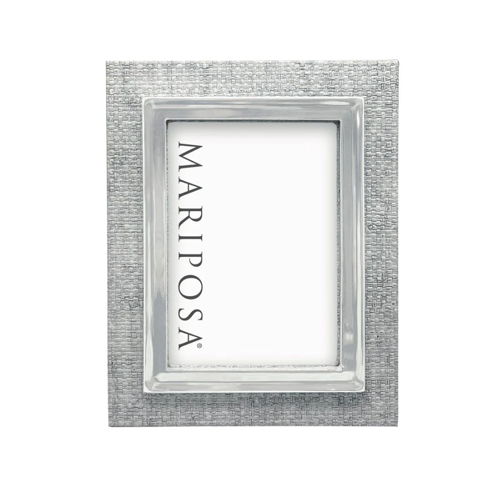 Mariposa Pale Gray Faux Grasscloth Signature Picture Frame