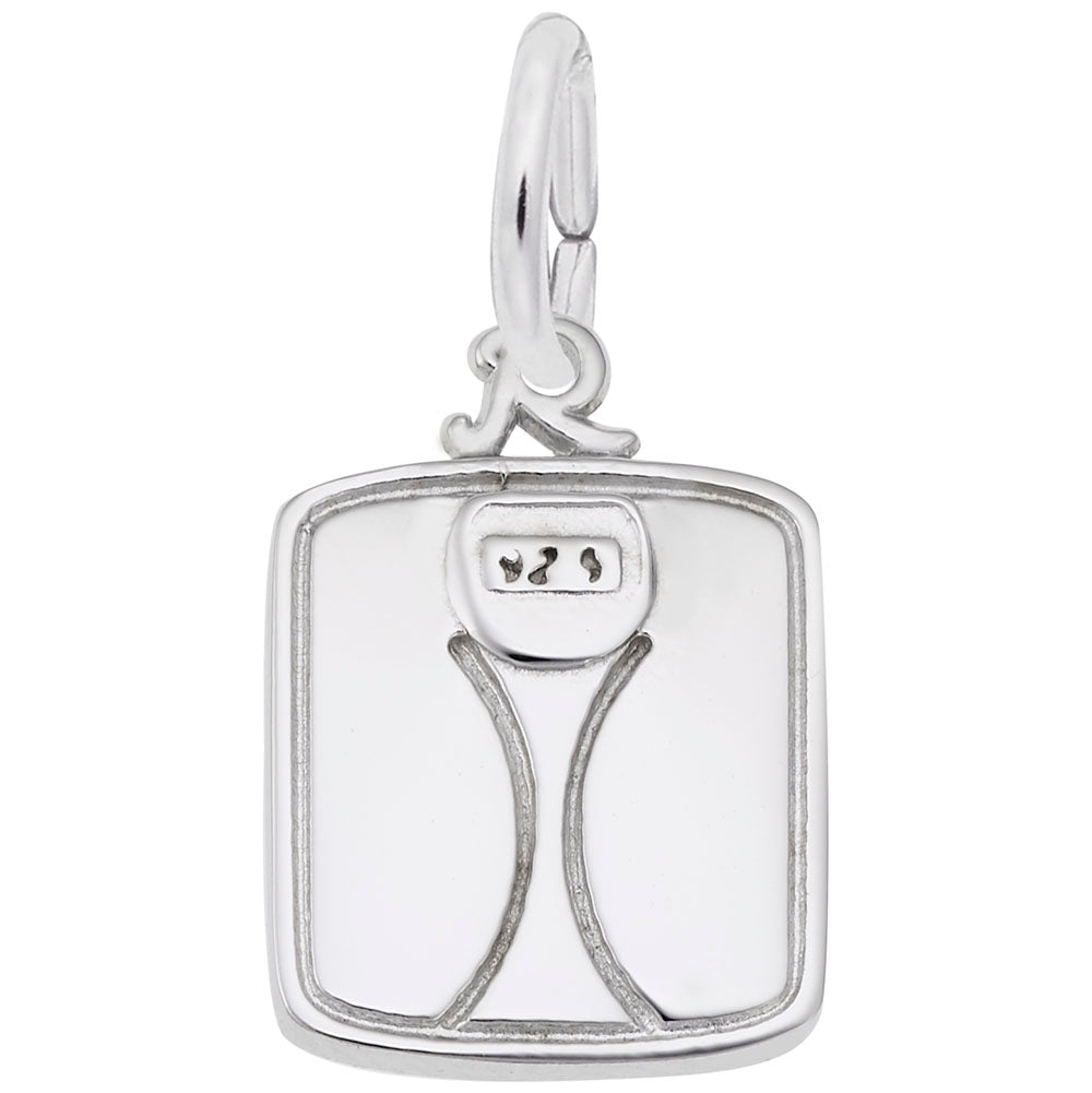 Silver scale charm, shown on a plain white background
