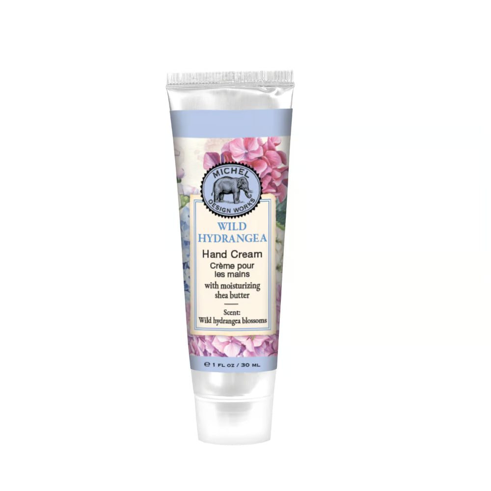 Hand cream tube with floral design on a white background