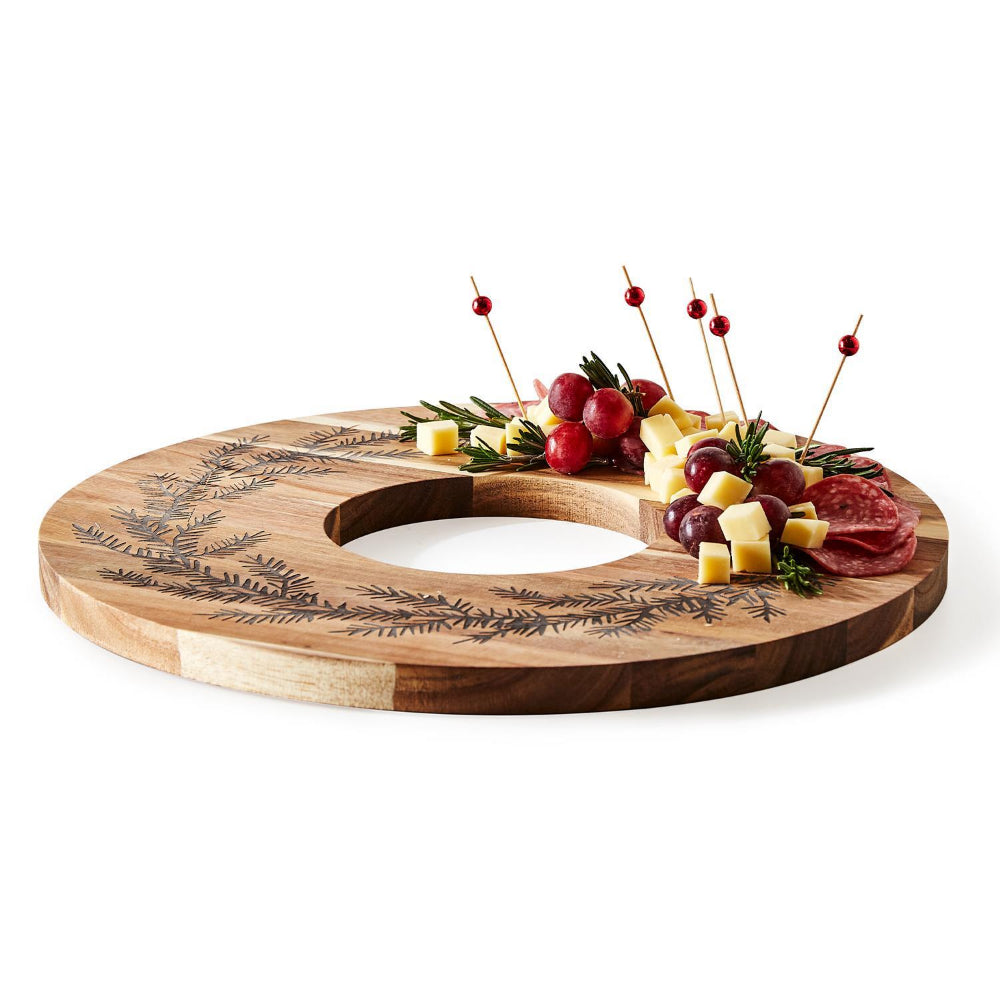 Two's Company Holiday Wreath Serving Board
