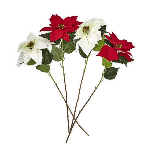 Two's Company Single Stem Faux Poinsettia Flower