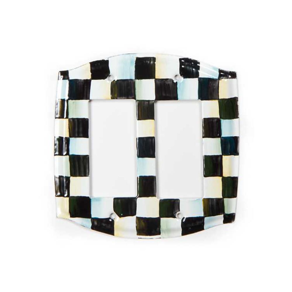 MacKenzie-Childs Courtly Check Enamel Switch Plate - Double Rocker