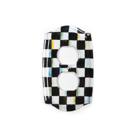 MacKenzie-Childs Courtly Check Enamel Double Outlet Cover