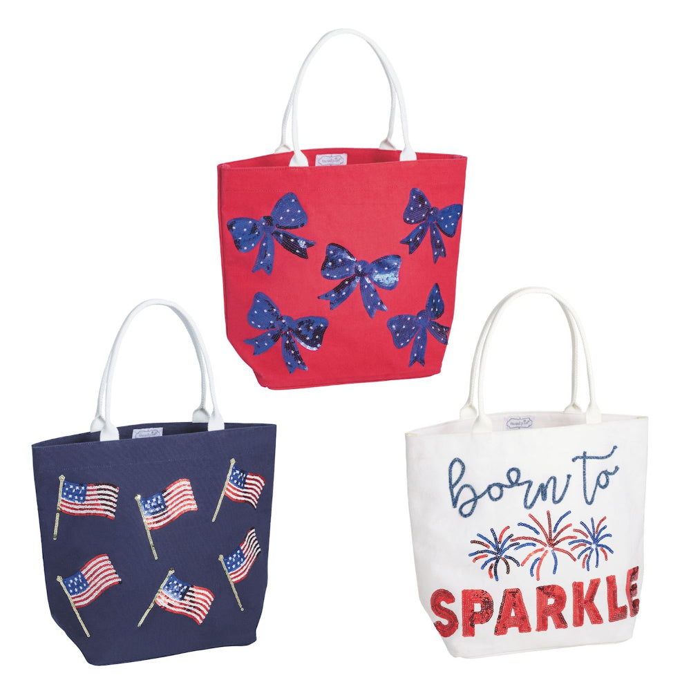 Mud Pie Americana Sparkle Totes