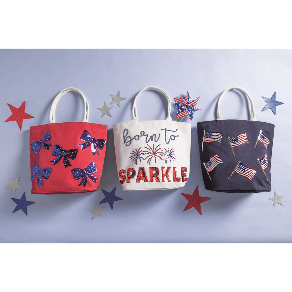 Mud Pie Americana Sparkle Totes