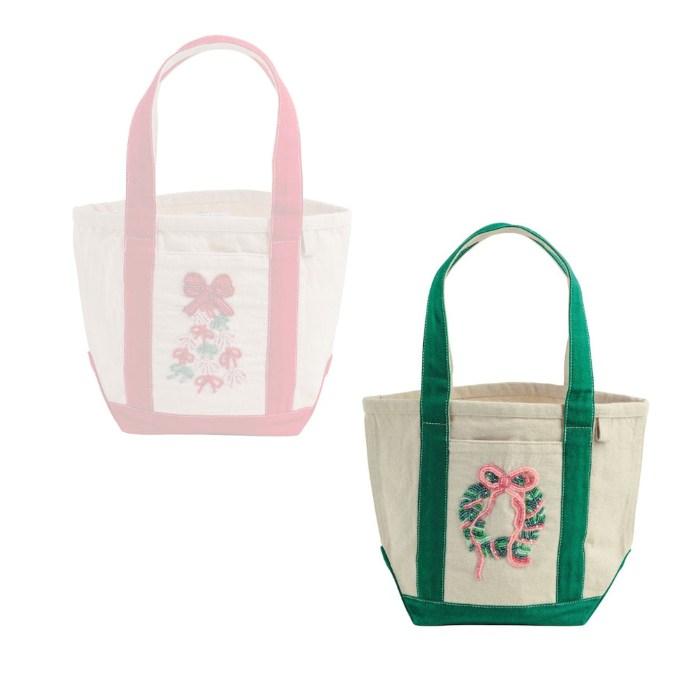 Mud Pie Holiday Beaded Mini Totes