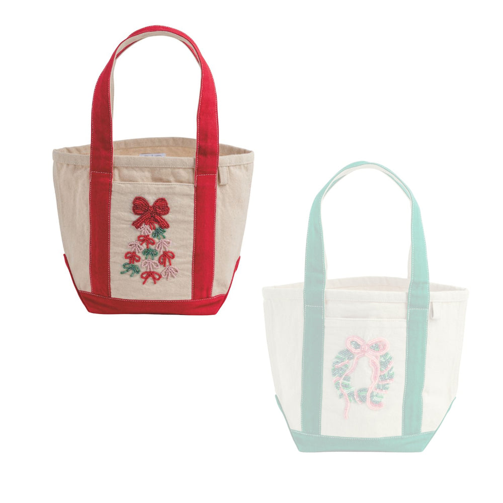 Mud Pie Holiday Beaded Mini Totes