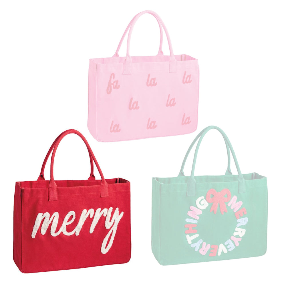 Mud Pie Holiday Bouclé Totes