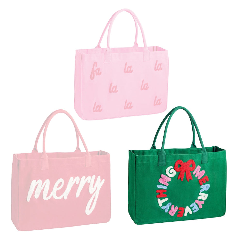 Mud Pie Holiday Bouclé Totes