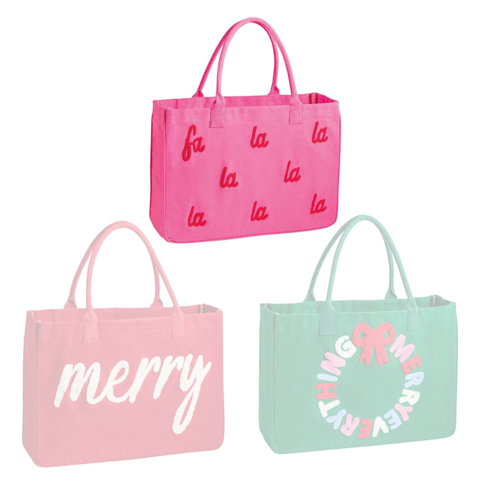 Mud Pie Holiday Bouclé Totes
