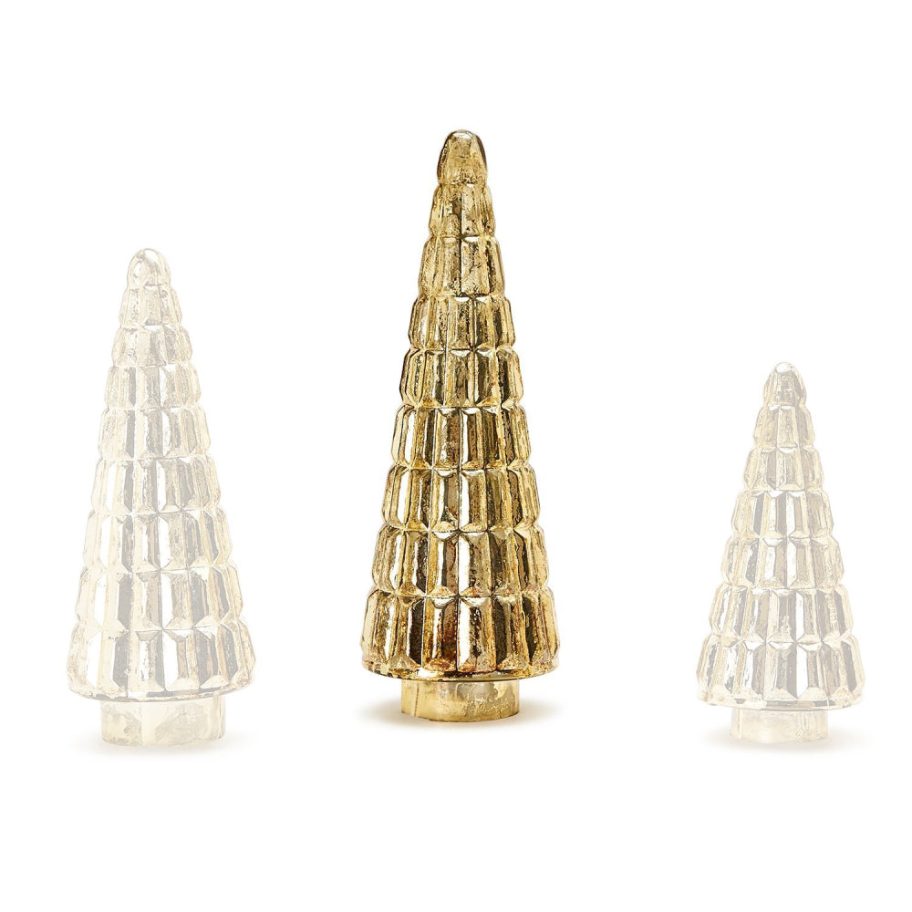 Two's Company Antiqued Gold Mercury Finish Glass Tree