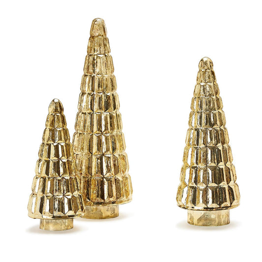 Two's Company Antiqued Gold Mercury Finish Glass Tree