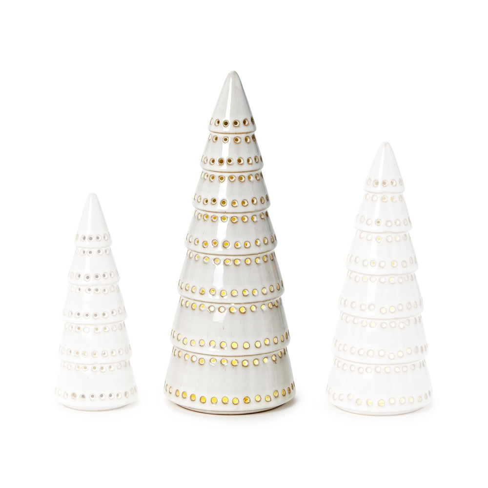 Two's Company Pierced Holiday Trees with LED Light-Up Function