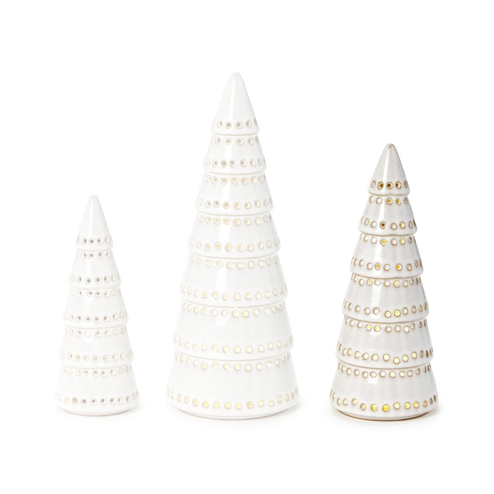 Two's Company Pierced Holiday Trees with LED Light-Up Function