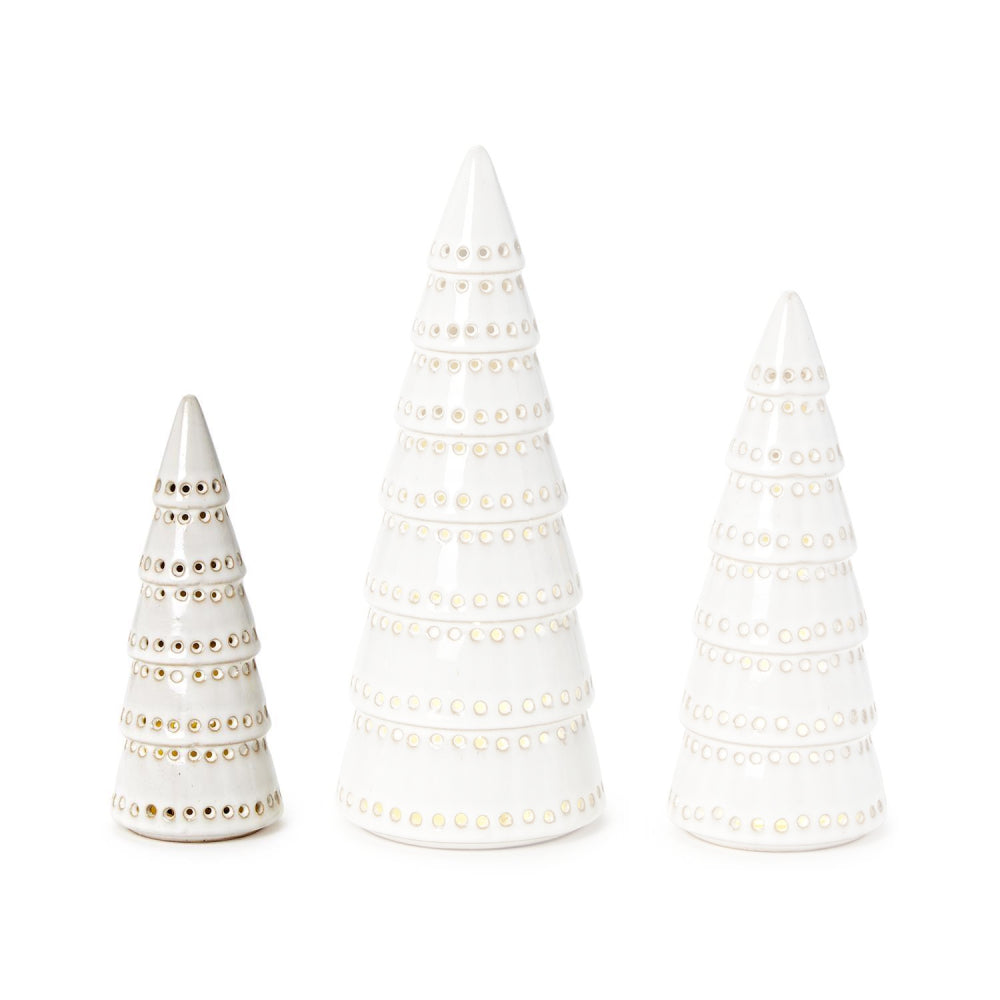 Two's Company Pierced Holiday Trees with LED Light-Up Function