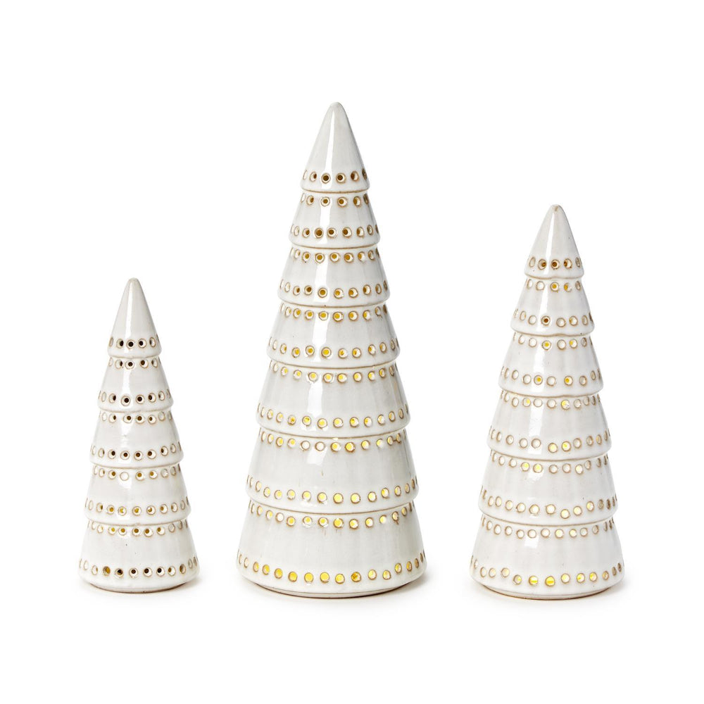 Two's Company Pierced Holiday Trees with LED Light-Up Function