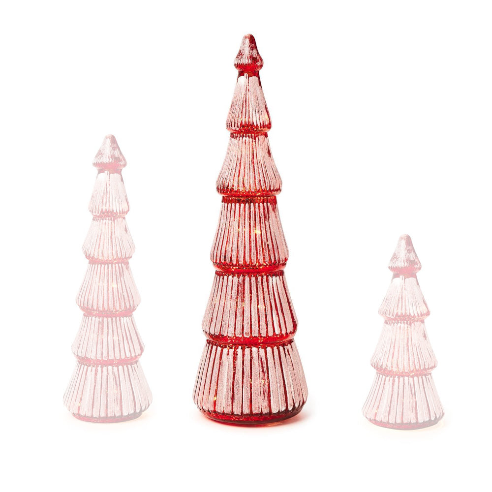 Two's Company Glistening Red Tree with Light Up Function