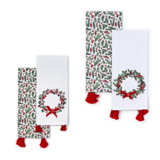 Two's Company Merry Berry Dish Towels - Set of 2