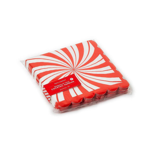 Two's Company Peppermint Paper Cocktail Napkins (Pack of 30)